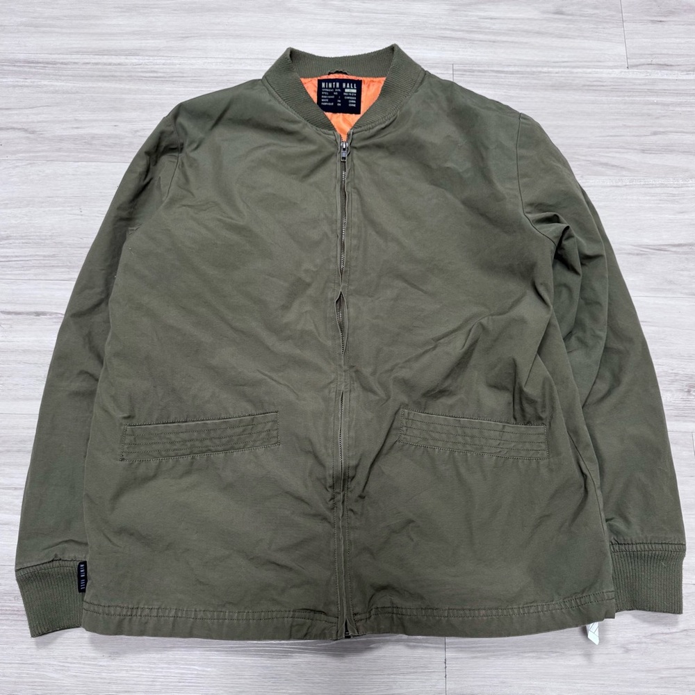 Olive Green Ninth Hall Full Zip Bomber Jacket Men’s Size XL